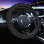 Leopard Grey Animal Leather Steering Wheel Cover Car Accessories Cute for Women Girls Girly Universal 15 Inch Neoprene Auto Interior Decor Anti Slip Car Truck Protector