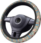 70s Disco Shirt Paisley Steering Wheel Cover Car Accessories Cute for Women Girls Girly Universal 15 Inch Neoprene Auto Interior Decor Anti Slip Car Truck Protector