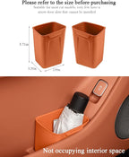 Car Interior Storage Box, Black Silicone Door Side Organizer with Umbrella Holder and Trash Can, Vehicle Accessory (Orange)