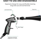 Tornado Dry Cleaning Gun with Brass Adjustable Air Flow Nozzle,Air Blower Gun Quickly Blasts Dirt and Dust from Surface Works with Air Compressor Black