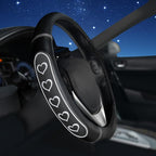 Ventilated Heart-Shaped Steering Wheel Cover with Anti-Slip Leather Grip. Compatible with Ford, Toyota, Honda, Nissan, and Chevrolet Vehicles for 14.5-15.2 inch Round Steering Wheels.