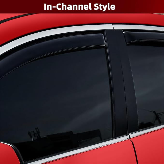 4pcs in-Channel Window Visors Rain Guards Fit for Volkswagen Tiguan 2018-2024, Smoke Tinted Vent Shades Wind Deflectors 2019 2020 2021 2022 2023 2024, Exterior Car Accessories