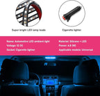 Car LED Strip Light, 24 LEDs RGB Neon Interior Atmosphere Lights, 12V Under Dash Ambient Night Light, Cigarette Lighter Auto Interior Decorative Lamp, Car Accessories (Ice Blue)