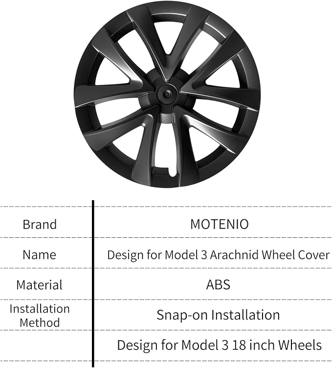 Model 3 Wheel Cover for Tesla Hubcaps 18 inch Wheel Cover 4PCS Model 3 (2017-2023) Hubcaps Wheel Rim Cover Full Rim Car Accessories