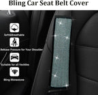 JDDRY Car Seat Belt Covers,Universal Car Seat Belt Pads,Seat Belt Cover Shoulder Pad,Bling Seat Belt Cover(Light Blue,2PC)