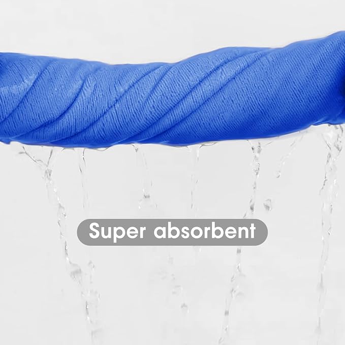Large Bath Towels Set of 2, 30x60 Inches, Dark Blue | Microfiber, Hanging Loop, Soft Absorbent, Quick Dry, Lint-free, Use for Back-to-School dorm, Spa, Sauna, Salon