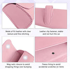 Sunglasses Holder for Car Sun Visor, Sunglass Organizer for Car, Magnetic Leather Eyeglasses Protective Storage Case, Waterproof Glasses Organizer Visor Accessories for Vehicles (Pink)