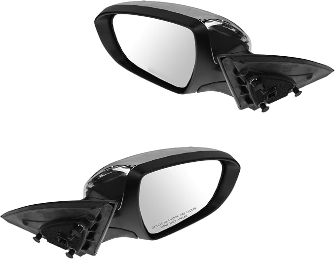 2 Piece Driver and Passenger Side Mirror Assembly Set Electric Adjustment Heated No Memory Chrome Compatible with 2012-2013 Kia Optima KI1320169 KI1321169