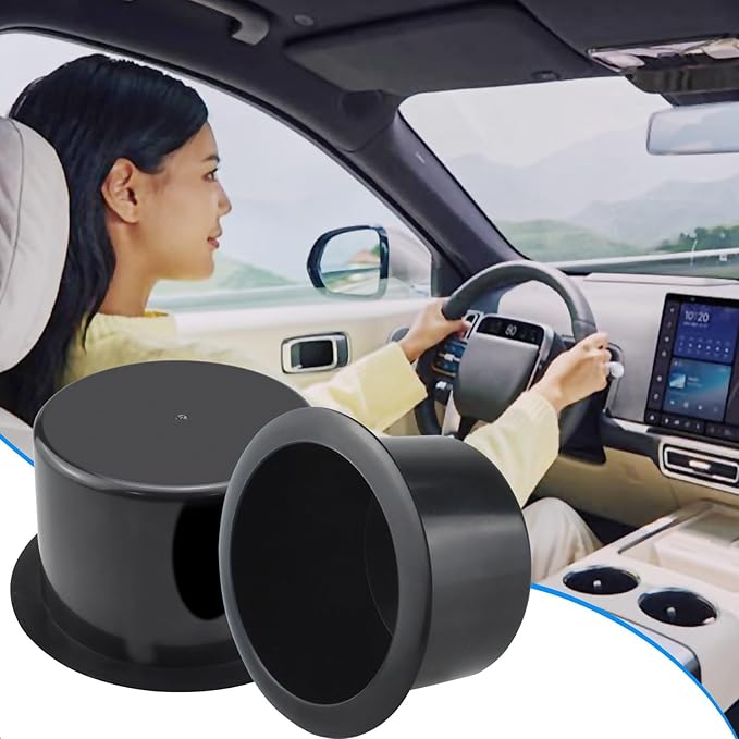 Black Sofa Cup Holder, Universal Plastic Recessed Cup Holder for RV Boats, Cars, Sofas and Golf Carts (2-Piece)