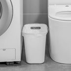 Plastic Small Trash Can Wastebasket, Garbage Container Basket for Bathrooms, Laundry Room, Kitchens, Offices, Kids Rooms, Dorms, 3.5 Gallon, White | Compact Sturdy Garbage Can for Bathroom, Laundry Room, Kitchen, Office, Kids Room, Dorm, Durable...