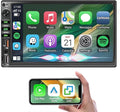 7 Inch Double Din Car Stereo for Wireless Carplay & Android Auto, Car Audio with 1024 * 600 HD Touch Screen ， Mirror Link, Bluetooth5.2,2USB/AUX/TF,AM/FM Radio