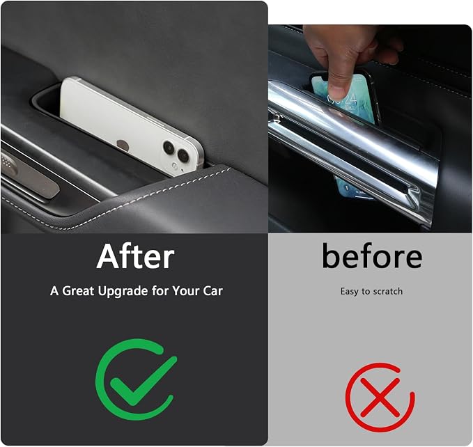 4PCS Car Door Organizer Tray for NX 2022 2023 2024 2025 Front & Rear Door Pocket Inner Organizer Trays TPE for NX 250 NX 350 NX 350h 450h+ Accessories Black