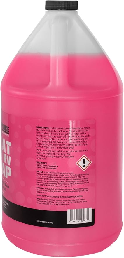 Boat & RV Soap, Highly Concentrated and Biodegradable, 1 Gallon | Concentrated biodegradable wash soap cleans boats and RVs without stripping wax; bucket or foam nozzle ready