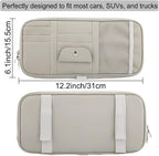 Car Sun Visor Organizer, Auto Interior Accessories Pocket Organizer - Car Truck SUV Storage Pouch Holder, with Multi-Pocket Net Zipper (Gray)