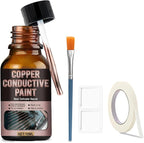 Rear Defroster Repair Kit, Copper Conductive Paint for Repairing Rear Window Defroster Screens with Brush Wipes Masking Paper Strong Adhesion and Fast Repair Performance, 10 Ml