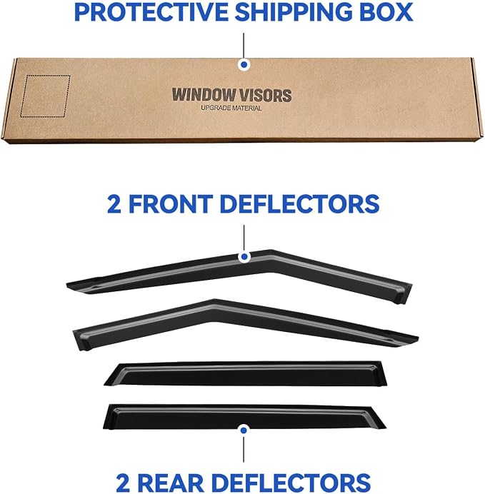 Window Visors Rain Guards for 2021 2022 2023 2024 2025 2026 Kia Seltos, Out-Channel Window Vent Wind Deflectors Visors Shades for 21-26 Seltos LX S EX S SX Turbo X-Line