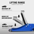 3 Ton Floor Jack, Hydraulic Car Jack, Low Profile with Dual Pumps, Quickly Lift Steel Service Jack (6600lbs)