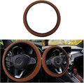 Elastic Stretch Steering Wheel Cover, Universal 15 Inch Car Steering Wheel Cover, Microfiber Breathable Ice Silk, Anti-Slip, Odorless, Easy Carry, Warm in Winter and Cool in Summer (Brown)