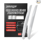 4PCS Car Door Edge Guards Universal 3D Carbon Fiber Texture Anti-Collision Scratch Protector Strips Flexible Silicone Trim with Nano Adhesive for Sedan SUV Truck White