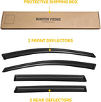 Rain Guards for 2017-2022 Honda CR-V CRV, Out-Channel Window Visor Shields Vent Deflector Shade Wind Dark Smoke 2018 2019 2020 2021, Outside-Mount, 4PCS