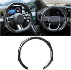 Zpana Carbon Fiber Car Steering Wheel Cover, Leather Non-Slip Vehicle Steering Wheel Cover for 14.5-15 Inch, Comfortable Auto Interior Protector Decoration Accessories, Universal Fit(Black)