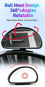 Blind Spot Mirror for Car, Stick-On Blind Side Mirror for Cars, SUVs & Trucks, Adjustable HD Glass Convex Wide-Angle Blindspot Mirrors