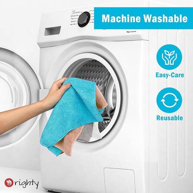 Orighty Microfiber Cleaning Cloth, 12 Pack Microfiber Towels for Cars, Highly Absorbent Car Cleaning Supplies, Lint Free Cloths Clean Rags for Car Care, House, Kitchen, 12x11 inch, Black