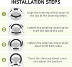 Fluffy Car Steering Wheel Cover, 15 Inches Anti-Slip Round Fuzzy Winter Steering Wheel Protector, Soft Warm Plush Steering Wheel Cover for Women Girls, Car Accessories (Purple, D-Shaped)
