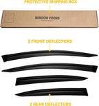 Window Visors for 2012-2015 Honda Civic Sedan 4-Door, Outside-Mount Shatterproof Rain Guards Vent Deflector Shade Dark Smoke 2013 2014, Tape-On, 4PCS