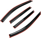 94827 Tape-On Dark Tinted Side Window Visor Deflectors Vent Rain Guards Designed for Nissan Rogue S SV SL 2014 2015 2016 2017 2018 2019 2020