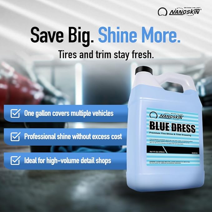 BLUE DRESS Premium Dressing 16 Oz. - Sprayable Interior & Exterior Dressing for Car Detailing | Works on Tire, Vinyl, Rubber, Plastic & Trim | Safe for Cars, Trucks, Motorcycles, RVs & More