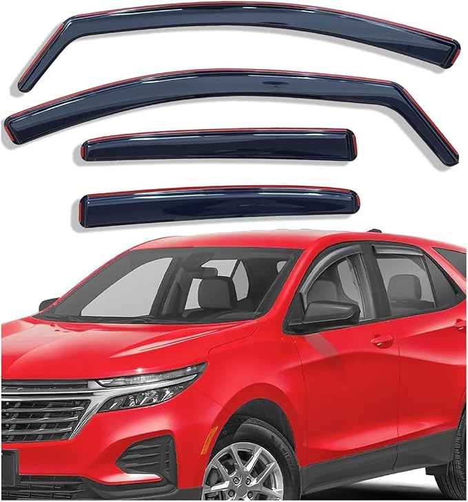 in-Channel Side Window Visors Rain Guards Vent Deflectors for Chevrolet Equinox 2018 2019 2020 2021 2022 2023 2024 Window Vents Shield Sun Shades 4-pc Set