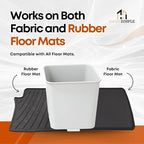 Car Trash Can Waterproof Vehicle Garbage Bin, Leakproof Anti Slip Floor Mat Clip Trash Bag Holder for Car, Truck, SUV, Van Portable Auto Trash Container with Stability Clips (White, Small)