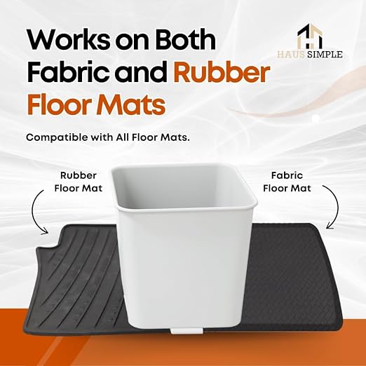 Car Trash Can Waterproof Vehicle Garbage Bin, Leakproof Anti Slip Floor Mat Clip Trash Bag Holder for Car, Truck, SUV, Van Portable Auto Trash Container with Stability Clips (White, Small)