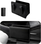 Yourkar Car Trash Can, Foldable Waterproof Leather Car Garbage Organizer Holder, Automotive Mini Dustbin Container with One Roll Trash Bag, Universal Interior Car Accessories (Black)