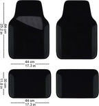 Leather Two Front Car Seat Cover; 4Pcs Waterproof Car Floor Mats & Steering Wheel Cover,Universal Fit Airbag Compatible Automotive Interior Covers (Combo Set, Black)