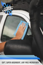Standard Waffle Weave Towels, Microfiber Detailing, Window/Glass and Drying, Wax & Polish, Lint-Free, Streak-Free, 370gsm, 16in x 16in, Light Blue (3-Pack)