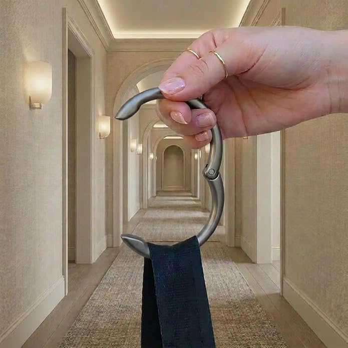 Bag Hanger Collection, The Ring that Opens into a Hook, Auto Closes | Holds 15 kg, Needs only 10mm to Hang a Hand Bag, Easy to Use with One Hand, The Instant Bag Hanger, 3 yr Warranty