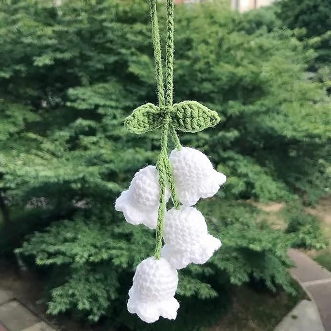 Handmade Knitted Rear View Mirror Pendant Ornament, Cute Car Accessories Aesthetic, Kawaii Car Decor for Home Decorative Pendants