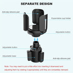 Upgraded 64oz Large Cup Holder Expander with Coaster for Car, Expandable Cup Holder Adapter with Adjustable Base, Universal Compatible with Yeti, Hydro Flasks, Owala, Other Big Bottles Mugs Drinks