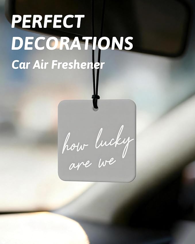 Boho Gray Western Orange Car Air Freshener 4 Pcs, Preppy Cow Skull Cactus Cowgirl Boots Square Hanging Air Freshener for Closet Drawer Books, Western Car Accessories Mirror Decor for Women