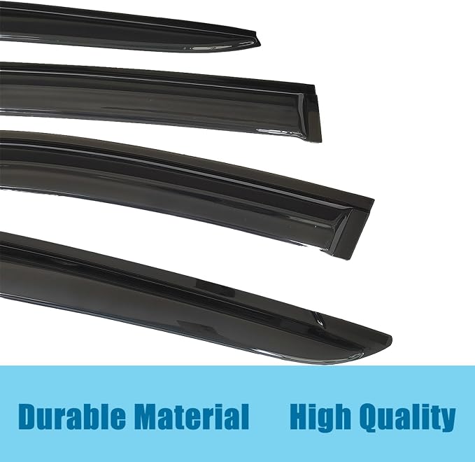 Tape-on Outside Window Visors Rain Guards for Nissan Altima 2019-2024 | Window Deflectors, Vent Visor, Sun Shades, Window Shields, Truck Accessories, Dark Smoke