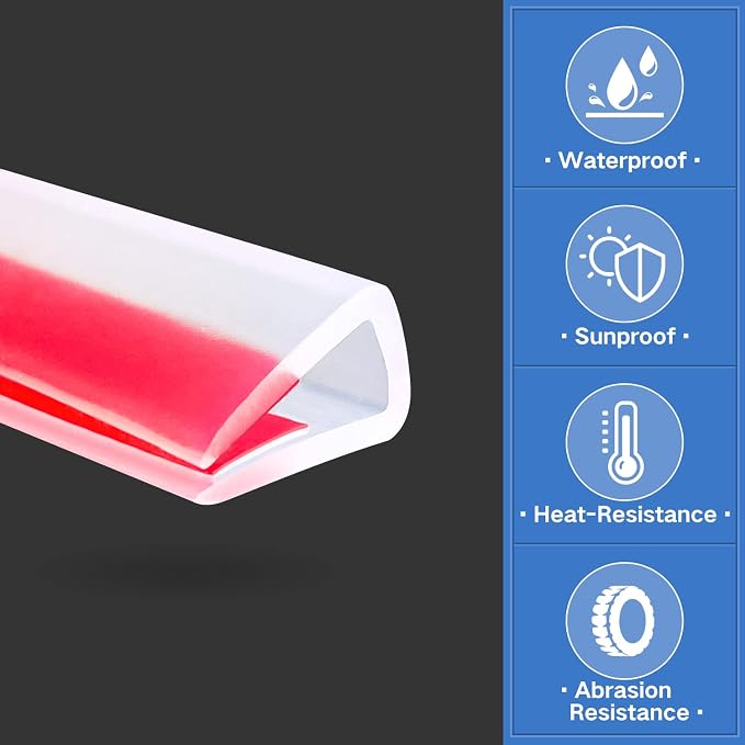 Clear Rubber Edge Trim, Self-Adhesive Rubber Edge Trim, Edge Protector for Sheet Metal, Glasses or Flexi Glasses, Silicone Rubber Material, Transparent Color, Fit 5/16"(8mm), U Channel Edge Guard
