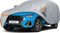 Car Cover for 2012-2026 Audi Q3/RS Q3, Waterproof Custom-fit All Weather Sun Rain UV Dust Snow Protection Outdoor Q3 Full Car Cover with Door Zipper and Cotton Lining-Gray