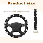 Steering Wheel Cover Accessories Neoprene Cover, Breathable Non-Slip Easy to Install Suitable for Women Men, 14.5-15.5 Inch for Car SUV Van Truck Universal - Lazy Kitten