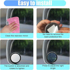 2PCS Automotive Rearview Mirror Blind Spot Mirrors - 2'' 360° Adjustable Bling Rhinestone Car Side View Mirror with Frame - HD Glass Round Wide View Angle Convex Mirrors for Car SUV Truck (Colorful)