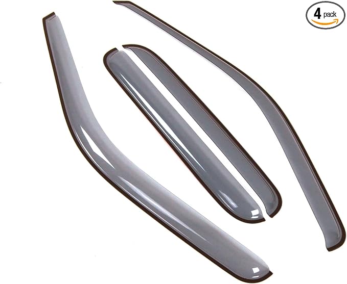 Car Window Rain Guard | Outside Mount Visors Auto Side Window Deflectors | Windows Visor Rain Shields Compatible with 1999-2016 Ford F-250 SuperCrew/Crew Cab | 4 Pcs Set, LGWV2-478, Light Tinted