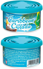 Car Air Freshener | Fiber Can Provides Long Lasting Scent for Auto or Home | Recycled Fiber | Caribbean Colada, 4 Air Fresheners