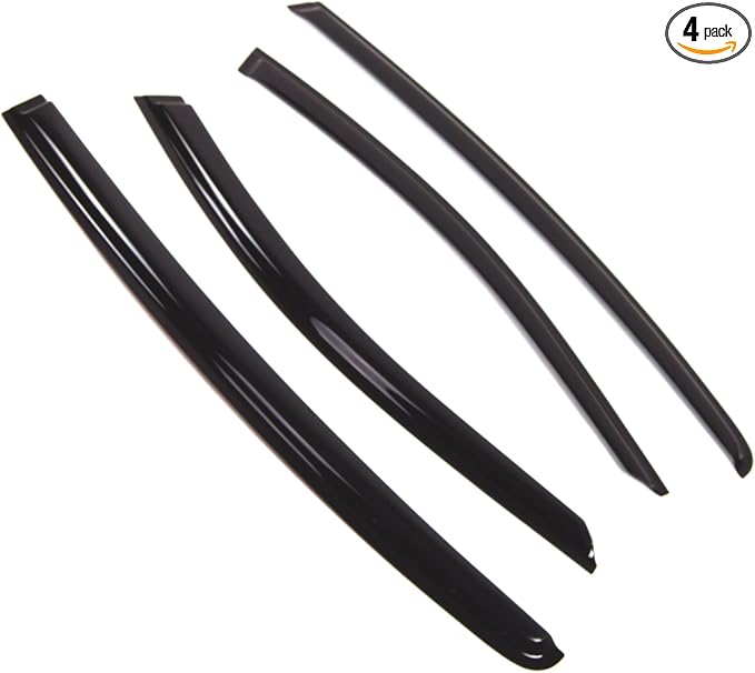 Outside Mount Window Vent Visors Rain Guards Compatible with Kia K9 K900 2013-2016 | Side Window Wind Deflectors Rain Shields | Smoke Tinted, 4 Pcs Set, DGWV-814