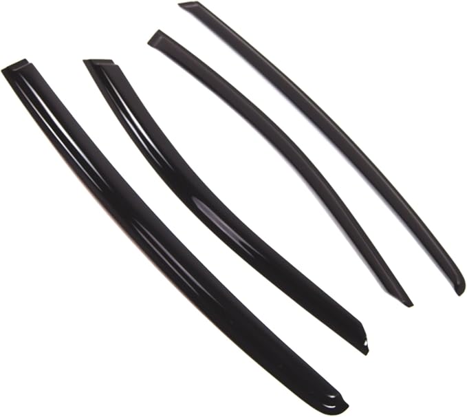 WD2-814B Dark Smoke 4 Pcs Set Window Visor (Outside Mount) Deflector Rain Guard Compatible with 2017-2018 Kia K9 K900